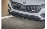 Спойлер переднього бампера з накладками Skoda Octavia RS MK4 вер.2