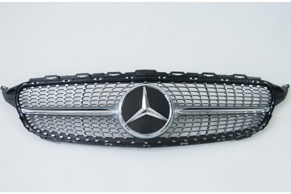 решітка радіаторна для Mercedes C-Class W205 (Diamond Silver)