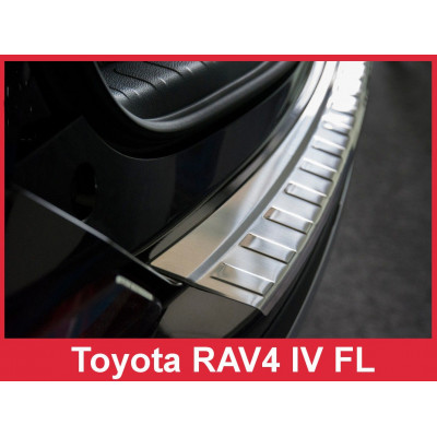 Накладка на бампер із загином та ребрами Toyota Rav4 IV FL