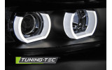 Фари передні BMW E90 / E91 чорні з U-LED ангельськими вічками
