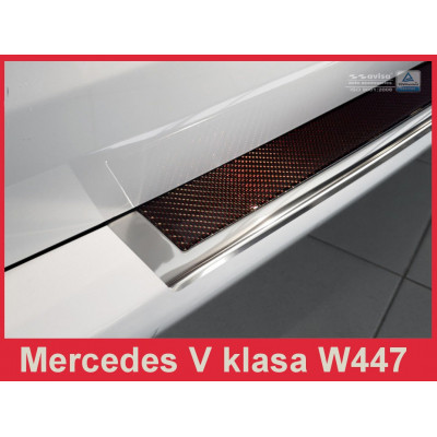 Накладка на бампер із загином Mercedes V W447/Vito III (сталь+carbon red)