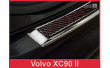 Накладка бампера Volvo XC90 (сталь+carbon red)