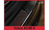 Накладка на бампер Volvo XC90 (чорна сталь+carbon red)