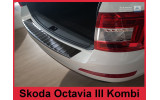 Накладка на бампер із загином та ребрами Skoda Octavia III Kombi чорна (графіт)