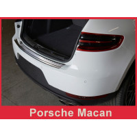 Захисна накладка на бампер із загином та ребрами Porsche Macan (подвійне полірування)