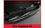 Накладка на бампер із загином та ребрами Kia Optima IV Combi (чорна)