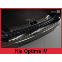 Накладка на бампер із загином та ребрами Kia Optima IV Combi (чорна)
