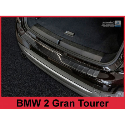 захисна накладка на бампер із загином BMW 2 Gran Tourer (чорна)