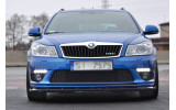 Дифузор переднього бампера Skoda Octavia MK2 RS версія рестайл