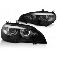 Передні тюнінгові фари BMW X5 E70 з 3D ангельськими вічками (XENON OEM)