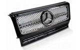 Грати із зіркою Mercedes W463 C63 в стилі AMG чорна з хром смугою