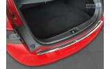 Захисна накладка на бампер із загином Tesla Model S Liftback (сталь+carbon)