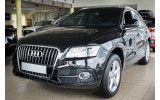 Захисна накладка на задній бампер із загином AUDI Q5 (чорна глянсова)