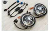 LED фари передні з ходовими вогнями halo eyes для Jeep Wrangler JK