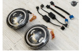 LED фари передні з ходовими вогнями halo eyes для Jeep Wrangler JK