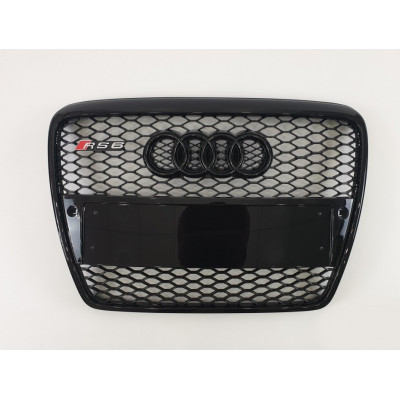 чорна решітка під парктроніки для Audi A6 C6 в стилі RS