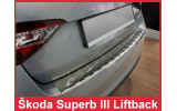 Накладка на бампер із загином та ребрами Skoda Superb III Liftback