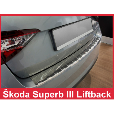 Накладка на бампер із загином та ребрами Skoda Superb III Liftback