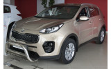 Накладка на бампер із загином та ребрами Kia Sportage IV