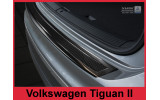 Накладка на бампер Volkswagen Tiguan II (чорна сталь+carbon)