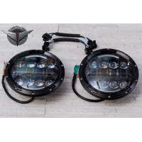 LED фари передні Land Rover Defender (чорні) 80W