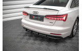 Центральний дифузор на задній бампер Street pro Audi A6 C8