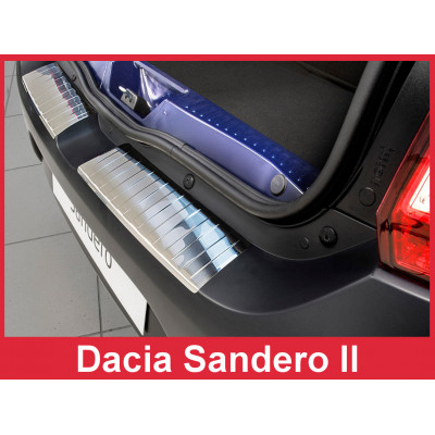 Накладка на бампер із загином та ребрами Dacia Sandero II Hatchback