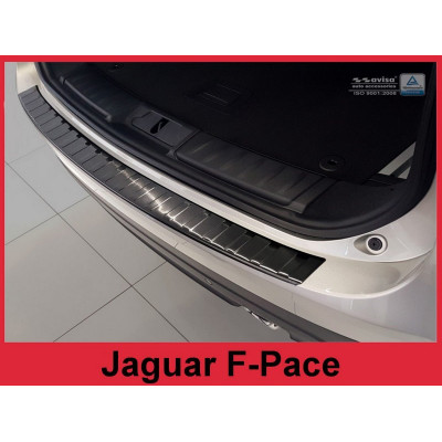 Накладка на бампер із загином та ребрами Jaguar F-Pace (чорна)