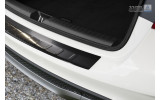 Накладка на бампер із загином та ребрами Mercedes GLA X156 (чорна)