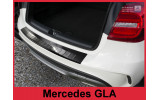 Накладка на бампер із загином та ребрами Mercedes GLA X156 (чорна)
