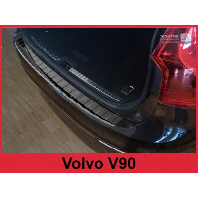 Захисна накладка на бампер Volvo V90 (чорна глянсова)