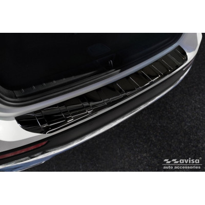 захисне листя на задній бампер з нержавіючої сталі Mercedes GLB X247, чорна блискуча
