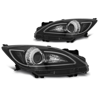 Чорні тюнінг передні фари MAZDA 3 TUBE LIGHT