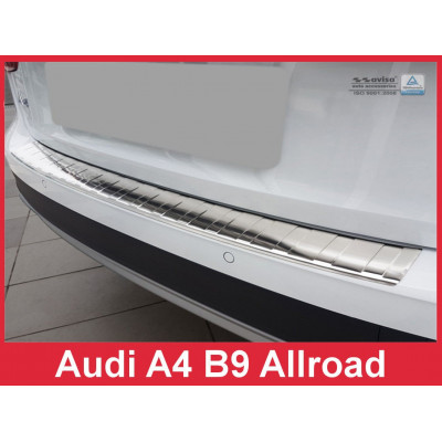 Накладка на бампер із загином та ребрами Audi A4 B9 Allroad