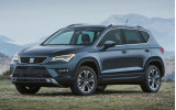 Захисна накладка на бампер із загином та ребрами Seat Ateca (чорна)