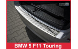Накладка нержавійка на бампер із загином та ребрами BMW 5 F11 Touring (kombi)