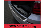 Накладка на бампер із загином та ребрами BMW 5 F11 Touring (kombi) чорна