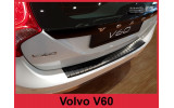 накладка на бампер із загином та ребрами Volvo V60 (чорна)